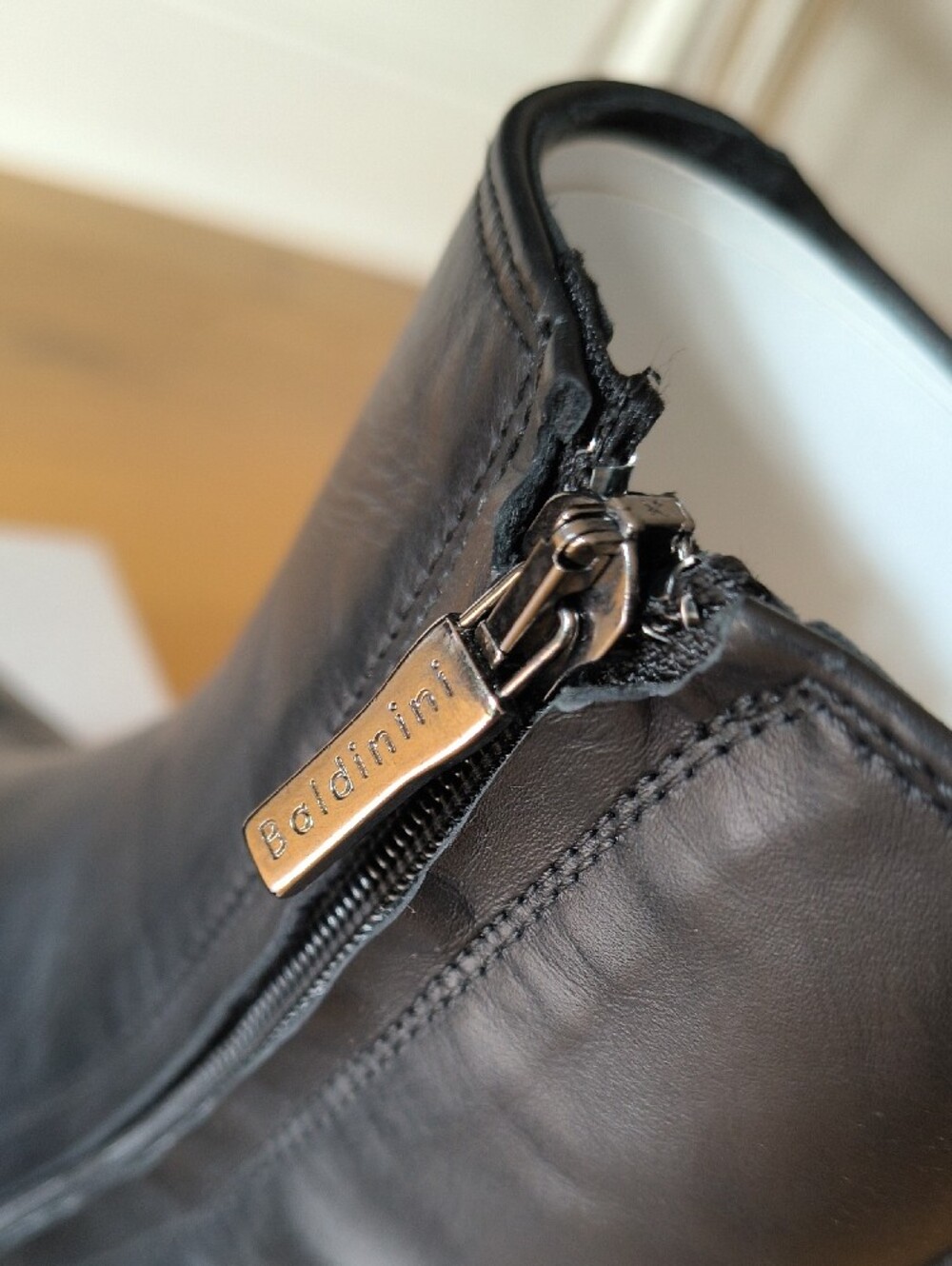 Baldinini Black Leather Chunky Platform Ankle Boots Made In Italy Size 36 - Picture 8 of 11